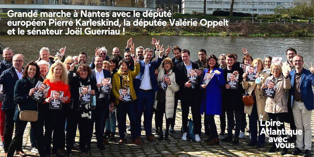 RenaissanceUE44's tweet photo. ➡️ Tous mobilisés pour la réélection d’@EmmanuelMacron ! 🇫🇷🇪🇺

🙏  Merci à @Pierre_Ka d’être venu en #LoireAtlantique à la rencontre des militants @avecvous44 et @RenaissanceUE.

L’occasion d’un débat passionnant avec @Joel_Guerriau, @lelievre_maxime et @stephanveronik. https://t.co/4NjWfDsxFb