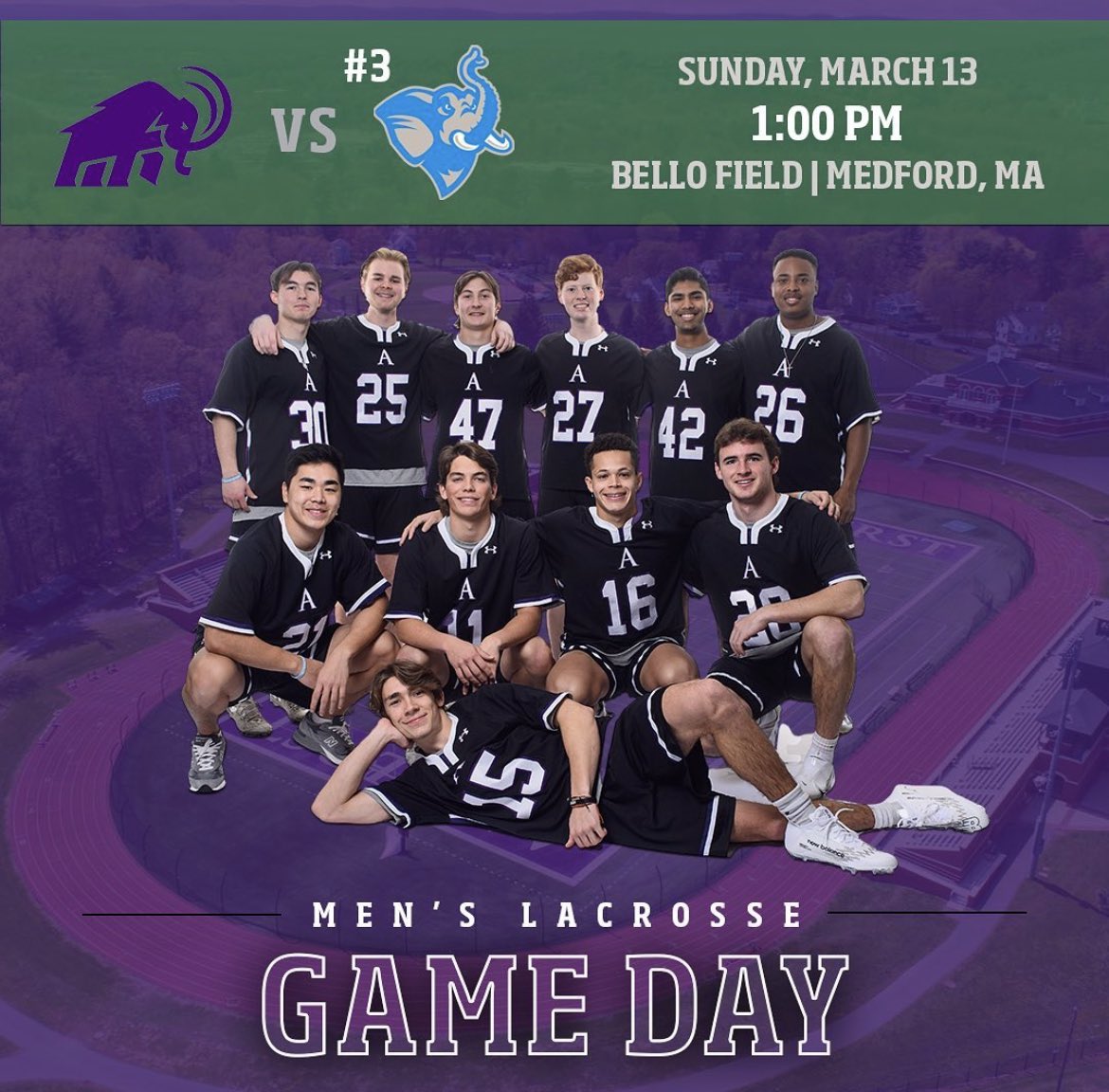 The HERD is marching to Medford Massachusetts to take on #3 Tufts University today. Game is set for 1:00pm at Bello Field. Today’s game will be played in memory of Drew Kelleher (class of 2018). We hope to see you there! Link to the live stream: tuftsjumbocast.com  #DK9