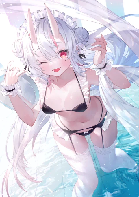 #百鬼絵巻 
水着メイド余さん 