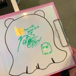 原田ちあきさんがプラ板にサイン!焼いて小さくすればいつでも持ち歩ける!