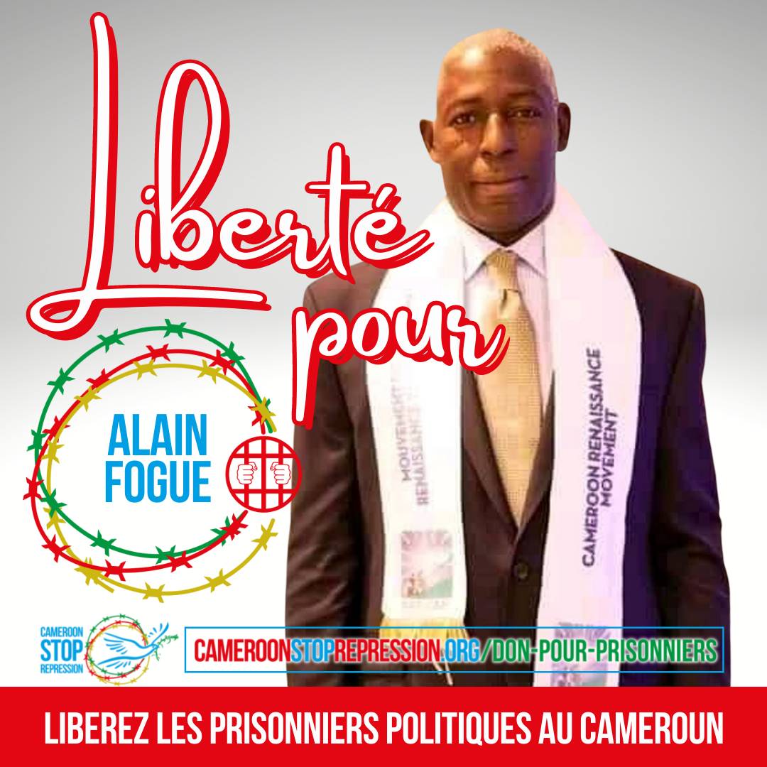 CstopRepression's tweet photo. #LibérezLesPrisonniersPolitiques
#AlainFogue #CameroonStopRepression https://t.co/5ri4urCPYx