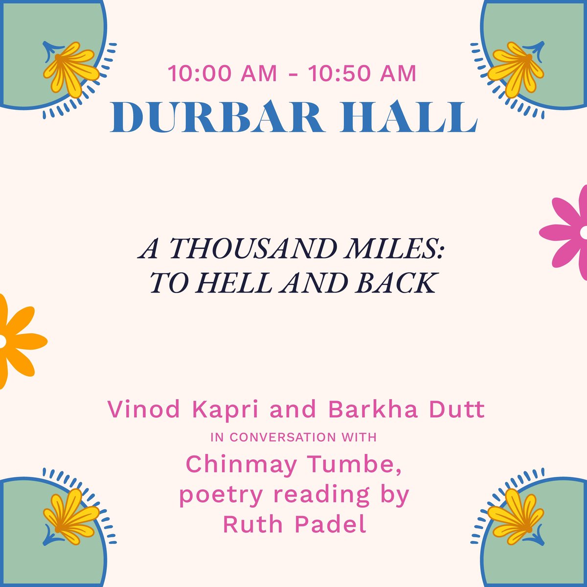 PenguinIndia's tweet photo. (1/2) Are you attending the @JaipurLitFest tomorrow? Then we have just the perfect sessions for you attend and call it a wrap!
@meenakandasamy @sorcerical #dbcpierre #jeetthayil #barkhadutt @vinodkapri @ChinmayTumbe @ruthpadel #JaipurLiteratureFestival2022 https://t.co/33gjZaoIWh