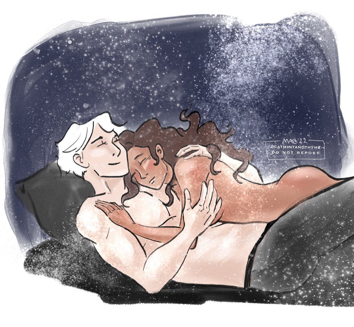 Been busy all day working on a picture book to go with my app, but I took a break while putting my daughter to bed to doodle the human version of sleeping under the stars 🥰