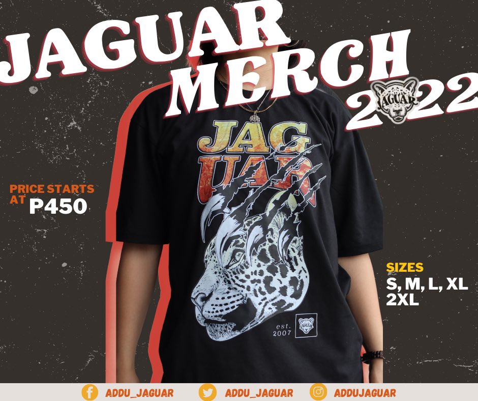jaguar_addu's tweet photo. JAGUAR’s official merchandise for 2022 is finally here! Show your love and support for the pack 🐯 Get yours now! 

Order here: 
https://t.co/6RYvAdbbfF https://t.co/JsHe83KIY6