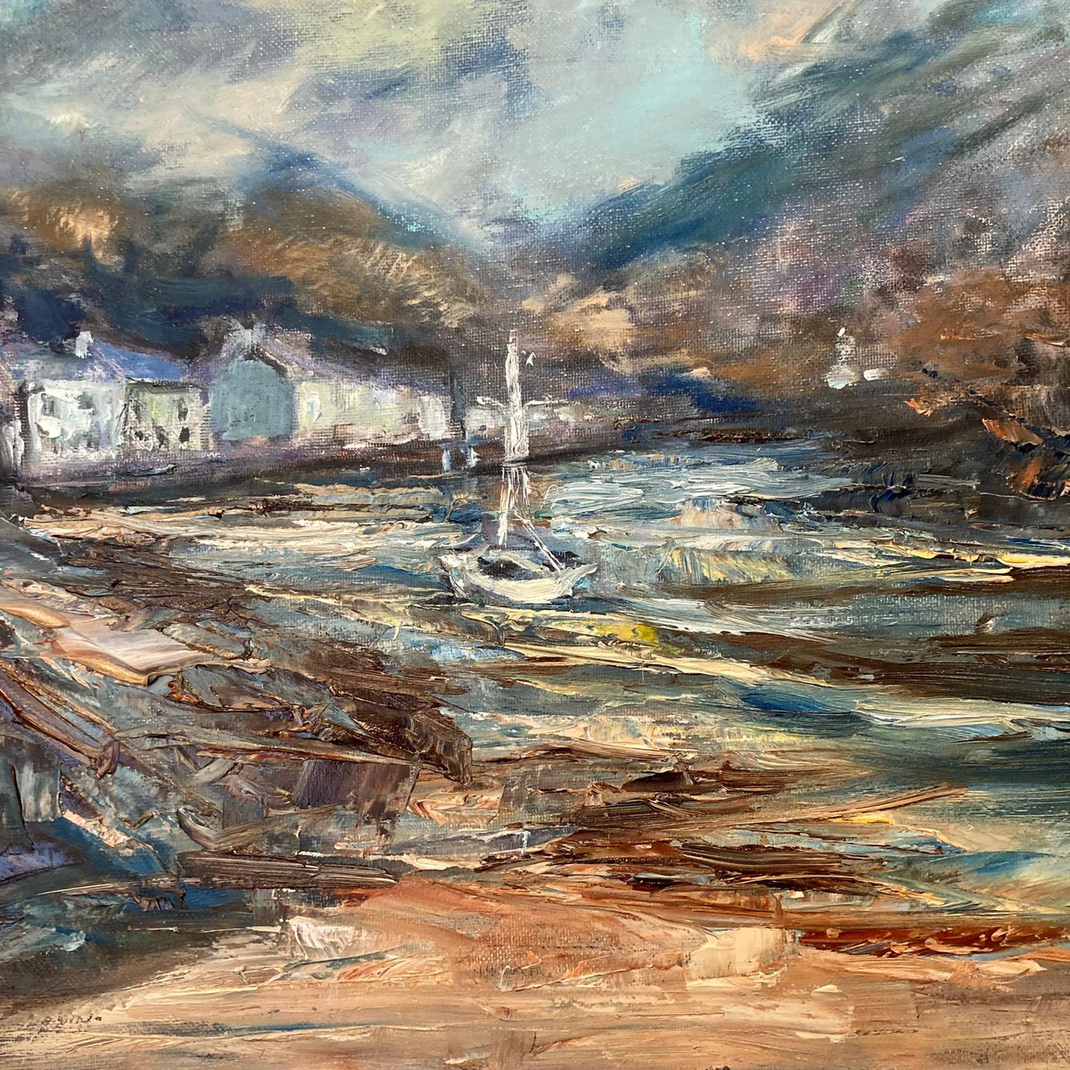 SaraMcKeeFRSA's tweet photo. Lovely afternoon spent with Artist Louise Morgan RCA this week and puppy Pepper. Looking forward to introducing Louise’s work to our Yellow Gallery @LifeFullColour1 soon. Here’s a sneak preview of what’s coming up - it’s absolutely stunning! @Welsh_art @TheRCAConwy @Arts_Wales_ https://t.co/uXL8WAkTGP
