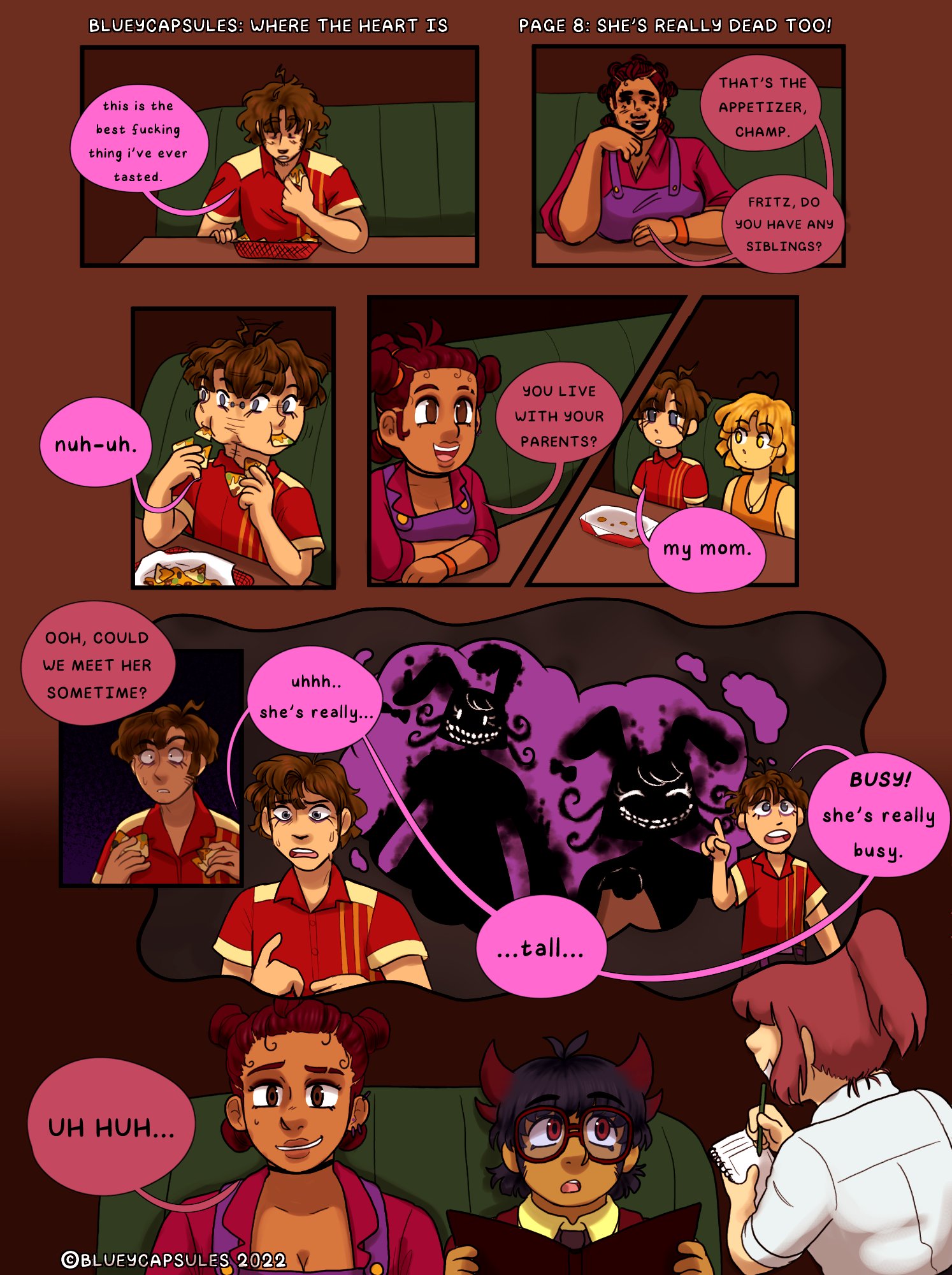 Hi! We are working on a translation of a fan comic by the FNaF universe Bluey  Capsules. Our translation..