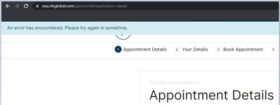 DaSa55372067's tweet photo. @vfsglobalcare Website to book appointment for Netherlands VISA seems to not work. https://t.co/1kX5gsMYWE