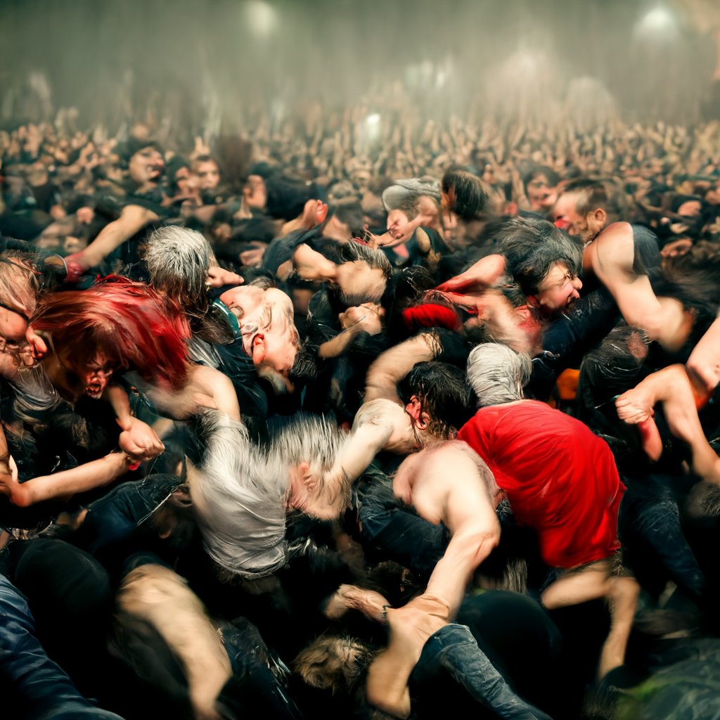 What if we kissed in the AI Generated Mosh Pit? 🥺👉👈 #metal #moshpit #aiart #mosh
