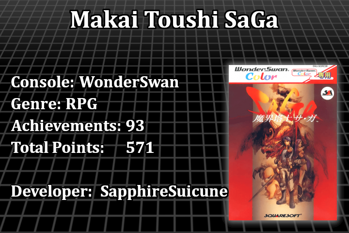 Makai Toushi SaGa WS SQUARE Bandai WonderSwan Color Box From Japan jp