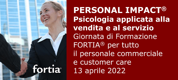 Giornata di Formazione 13 aprile 2022. Personal Impact, il Metodo strutturato di analisi e formazione sui comportamenti basato sulla segmentazione degli stessi in base ai segnali che caratterizzano i vari stili di relazione sociale fortiatraining.com/date-training-…