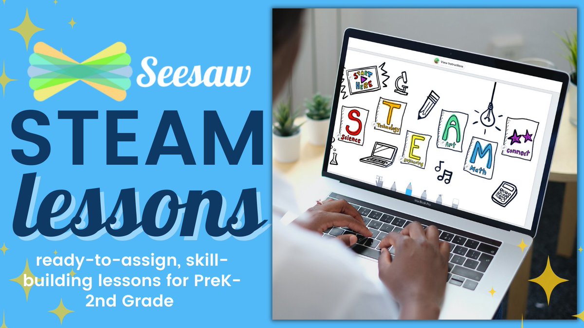 🔬💻🧰🎨🧮   Want to incorporate STEAM into your lessons without spending hours of prep time? Head to Seesaw Lessons inside your Seesaw Activity Library, and gaze in awe at all of the amazing lessons that are already there for you, ready to teach. 😎  bit.ly/3vSduEF