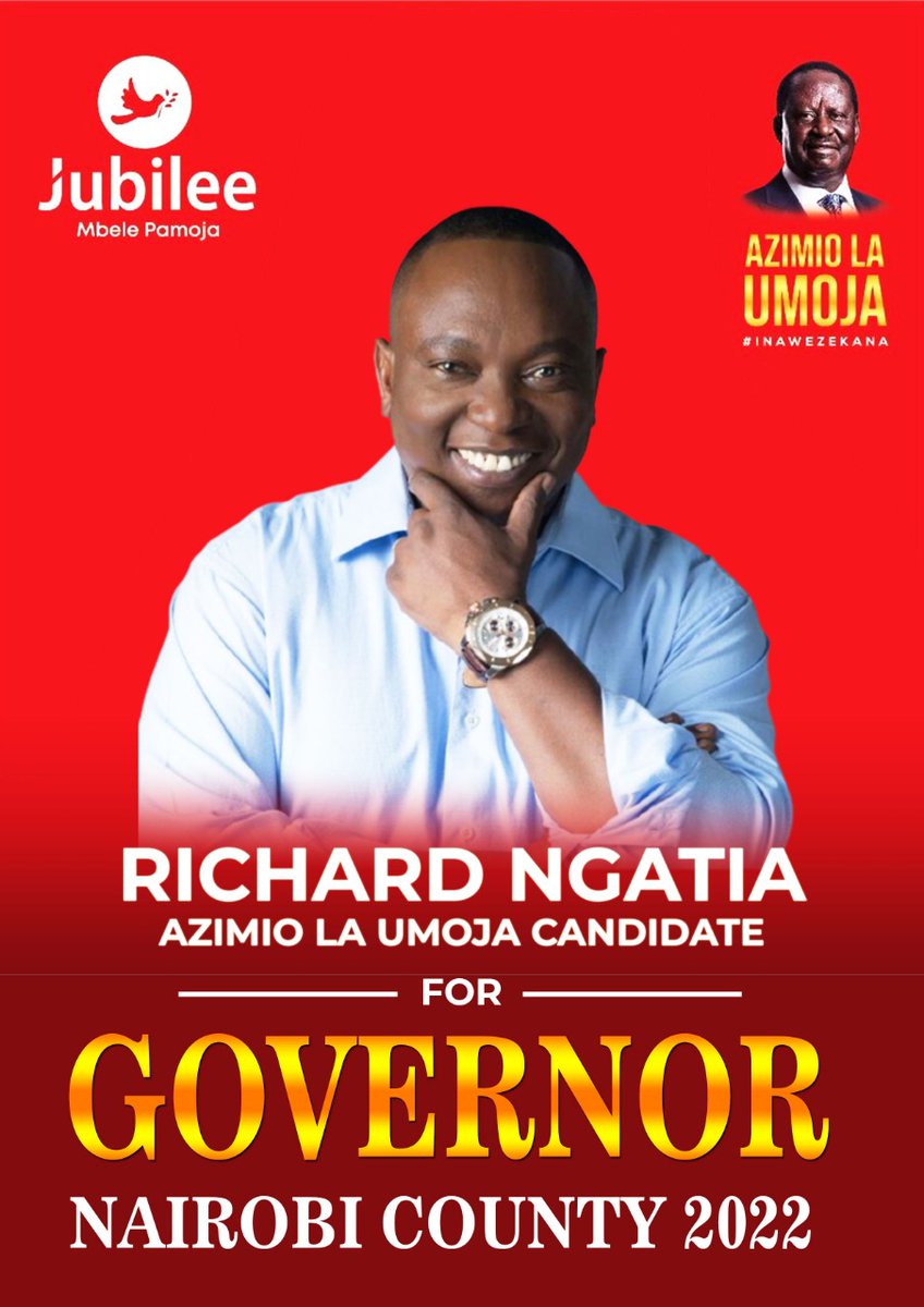 Justinbett17's tweet photo. It's time to make Nairobi county great again with the leadership of Richard Ngatia as governor and Tim wanyonyi as deputy governor.
#TeamRichTimTRT https://t.co/opwf3XqprQ