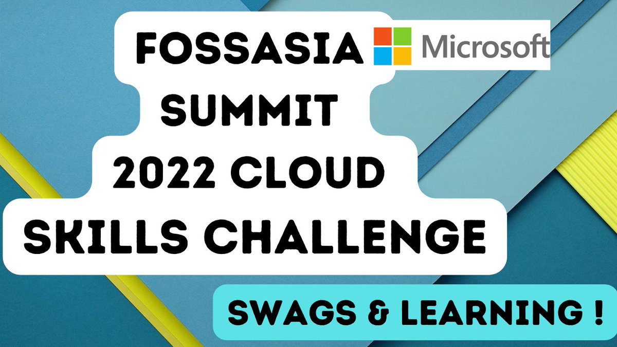 BtechCommWallah's tweet photo. FOSSASIA Summit 2022 Cloud Skills Challenge|Swags, Goodies & Learning Opportunity #BCW
Youtube Link - https://t.co/oXD5zQV8TB
#microsoftchallenge #fossasia
@fossasia https://t.co/Js9vI8inL4