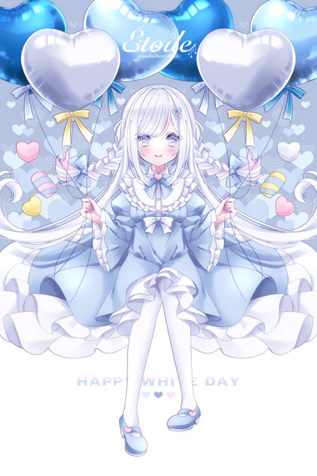 💙🤍 #創作 #オリジナル #ねがいぼしのエトワール #ホワイトデーイラスト 