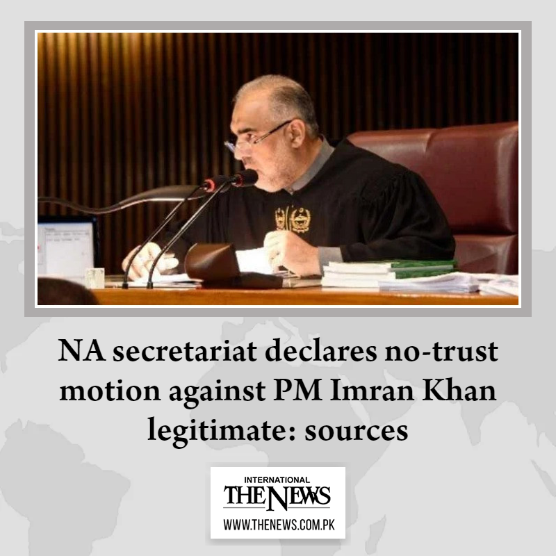 thenews_intl's tweet photo. Sources say NA Secretariat has advised Speaker Asad Qaiser to summon session before March 22
Read more: https://t.co/s0WhRc9R7L
#TheNews #Notrustmove https://t.co/oPzEg664YT