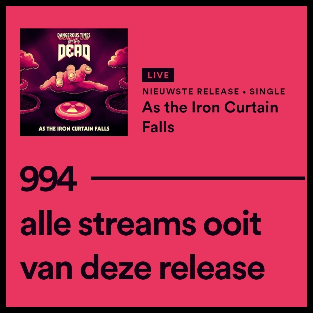 dangertimedead's tweet image. The first 1K is always very special... This time it took us 2-3 days to get there! Thanks for everyone that had a listen and all playlisters for having added it! Special thanks to @hardnheavyplaylists for excellent metal promotion!
#spotifymetal  #metalpromotion #nwothm