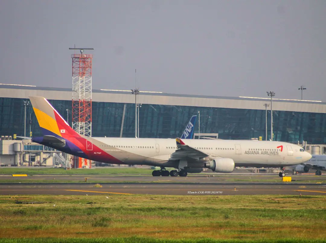 stamaviation's tweet photo. Usually only seen in the evening... ✈
. 
. 
 🇰🇷 Asiana Airlines (OZ/AAR)
✈️ Airbus 330-323 E
✈️ HL7747
. 
🇮🇩 CGK-WIII on 03 July 2021
@AsianaAirlines 
@staralliance 
@Airbus 
@AirbusGroupInc 
@shia_cgk 
@CGK_AP2 
@SH_Airport 
@AP_Airports 
@kfa_indonesia https://t.co/KckjG8AdrN