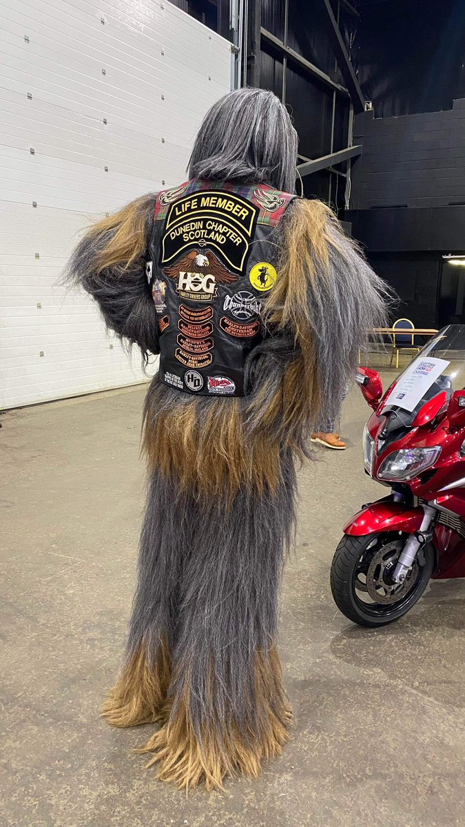 DunedinChapter's tweet image. Well we’ve met @SusanCalman in Glen Coe last year, and today at the Scottish Bike Show in Edinburgh who dropped in? Just Judge Dredd with some of his Star Wars mates…