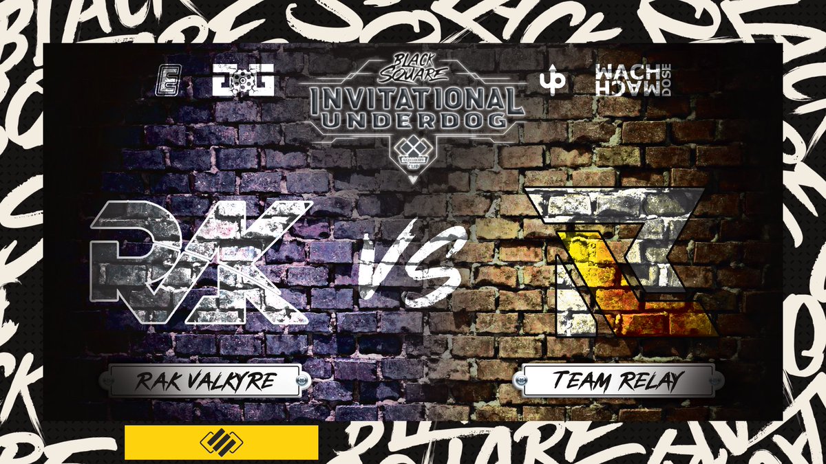 BLACKSQUARE x Underdog Tournament

Nur noch wenige Minuten bis zum ersten Match. <a href="/RagnaroekGaming/">RAK</a> Valkyre vs. #TeamRelay eröffnet das BlackSquare Invitational Underdog Tournament. Begleitet wird das ganze heute im Cast von <a href="/ThaMRKS/">Markus</a> &amp; <a href="/Reevice2/">ckarmk</a>.

📺twitch.tv/blacksquaregg