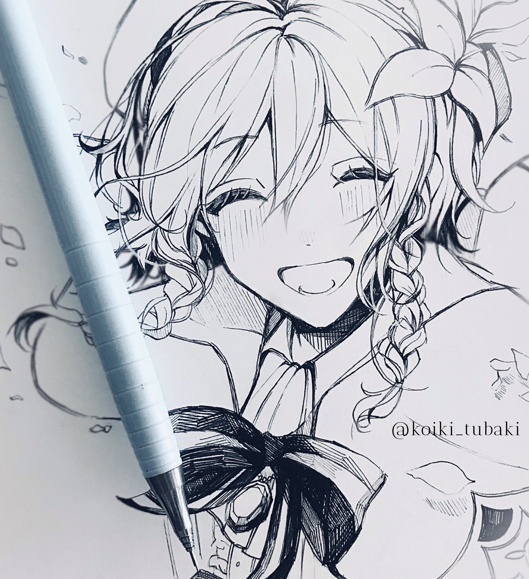 椿 小粋 アナログ絵の撮り方と加工メイキング T Co Lsgoxcfif4 Twitter