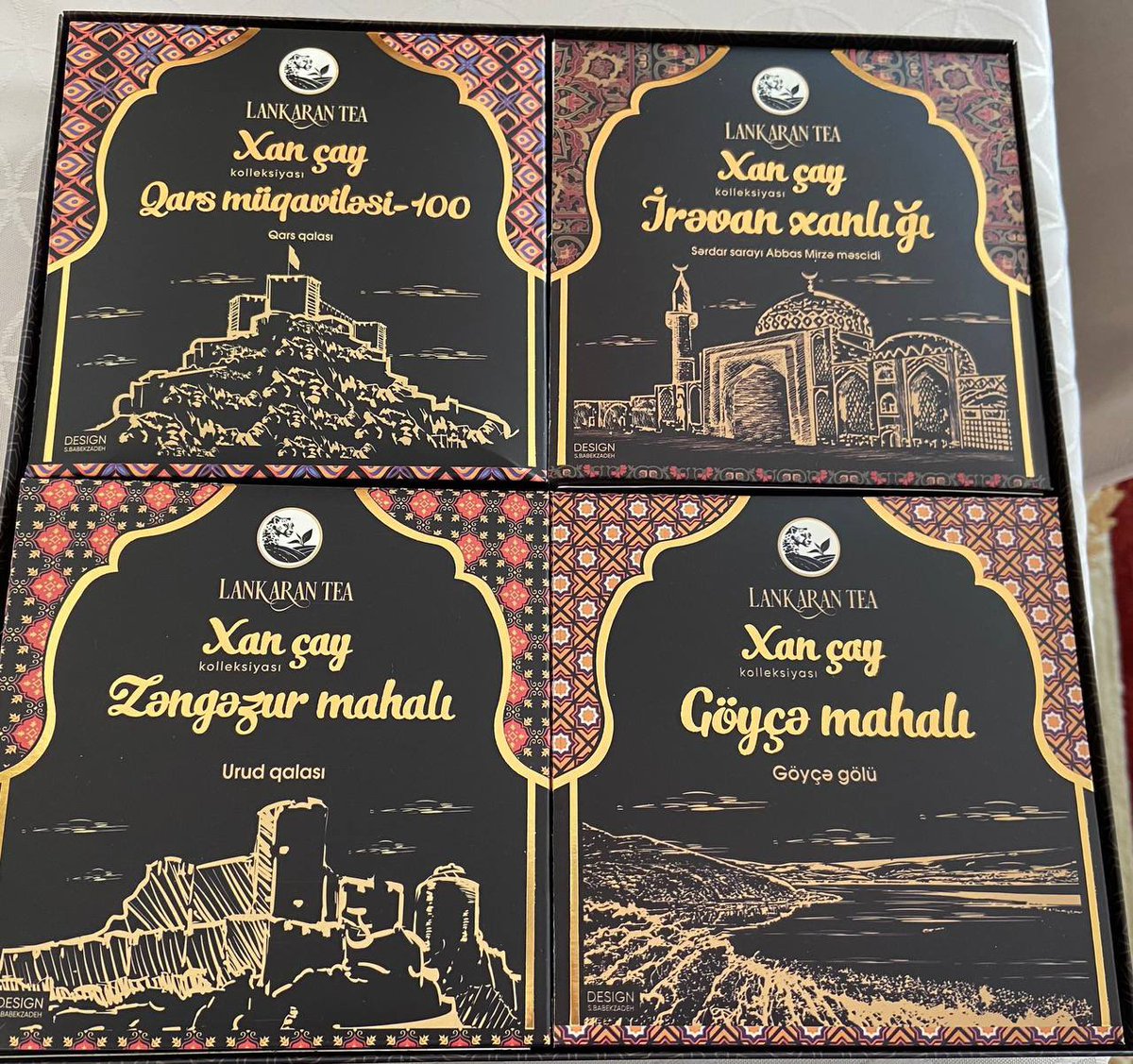 301arm's tweet photo. On the occasion of the 100th anniversary of the Kars Treaty,the Azerbaijan Lankaran Tea Company has released a special collection depicting the sovereign territories of the Republic of Armenia Sevan and Syunik &amp; the capital Yerevan.

Via: @GVaruzhan https://t.co/47Ewup69o8