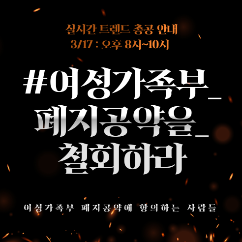 여가부 폐지 공약에 항의하는 사람들 tweet media