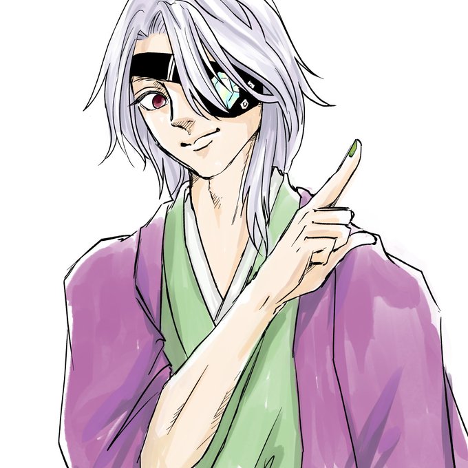 秋野アキ🎀モモハレ連載中さんがTwitterに投稿した宇髄天元(鬼滅の刃)のイラスト。