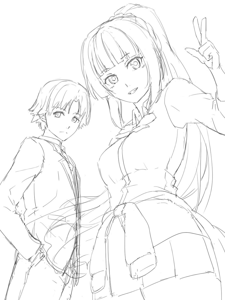 Chiharu74881572's tweet photo. よう実の軽井沢恵さんと綾小路清隆さん。アニメ 2 期 (3 期も) 決定おめでとうイラストを描き始めました。今日はラフまで。この後は、やっとこさ読み始めた積読の 2 年生編 5 を読み進めたいと思います :-) https://t.co/FNlfbQCmvp