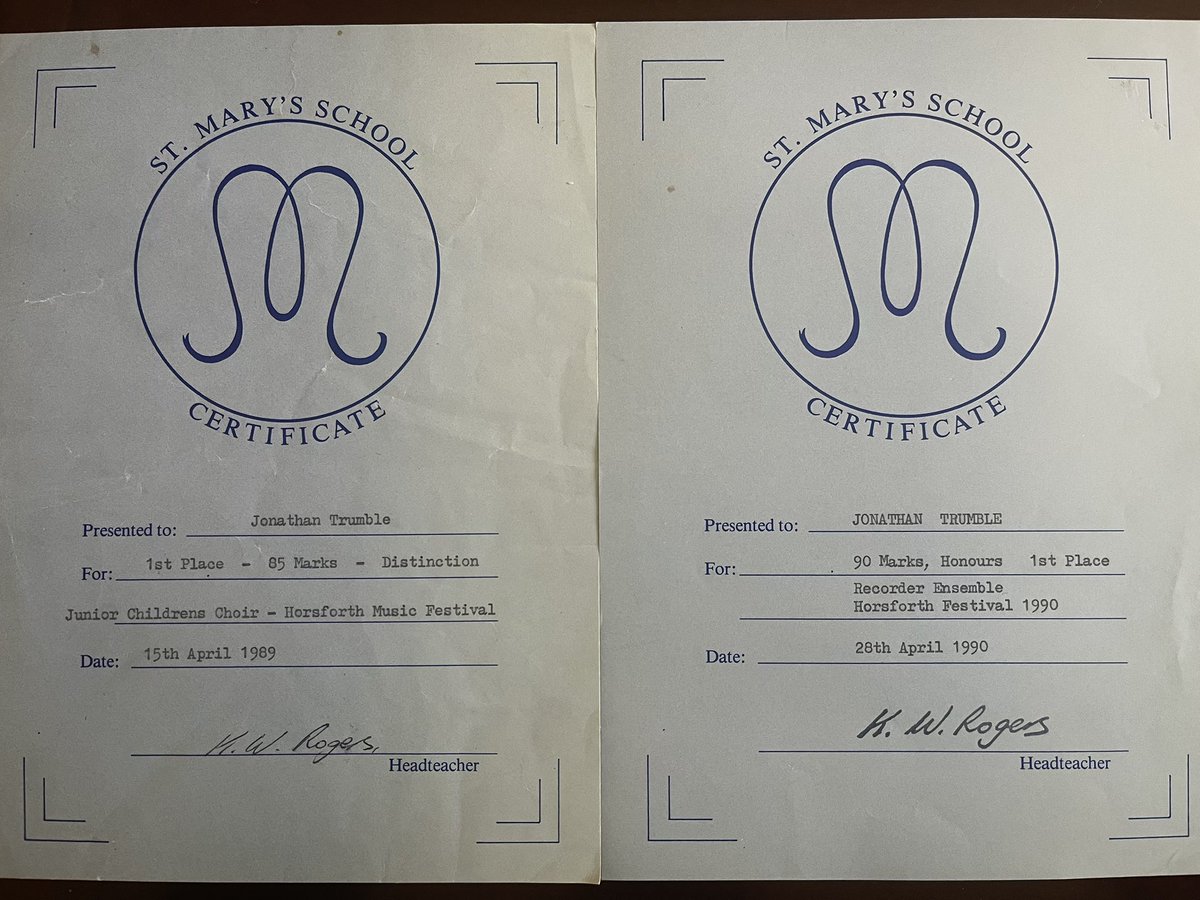 jonny_trumble's tweet photo. When youβre home for the weekend and ya mum finds some big achiever certificates from your primary school π #BigAchiever #SchoolChoir #Recorder https://t.co/mSeIe86y9r