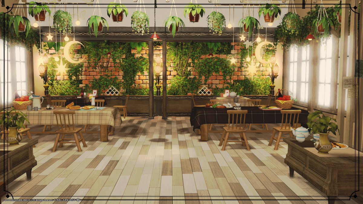 MkMelkio's tweet photo. 以下の２店をエレオス夫夫で経営しております。不定期営業、営業告知はTwitter、FS、PT募集にて。

【CafeMK】🌿ラベ19区49番地🌿
緑と光、温かみを目指したのんびりカフェです。
#FF14_Cafe_MK 

【Bar Melkio】🌿ラベ19区47番地🌿
緑と水音、涼し気な雰囲気をお楽しみ下さい。 #FF14_Bar_Melkio https://t.co/L5rPkjB7sT