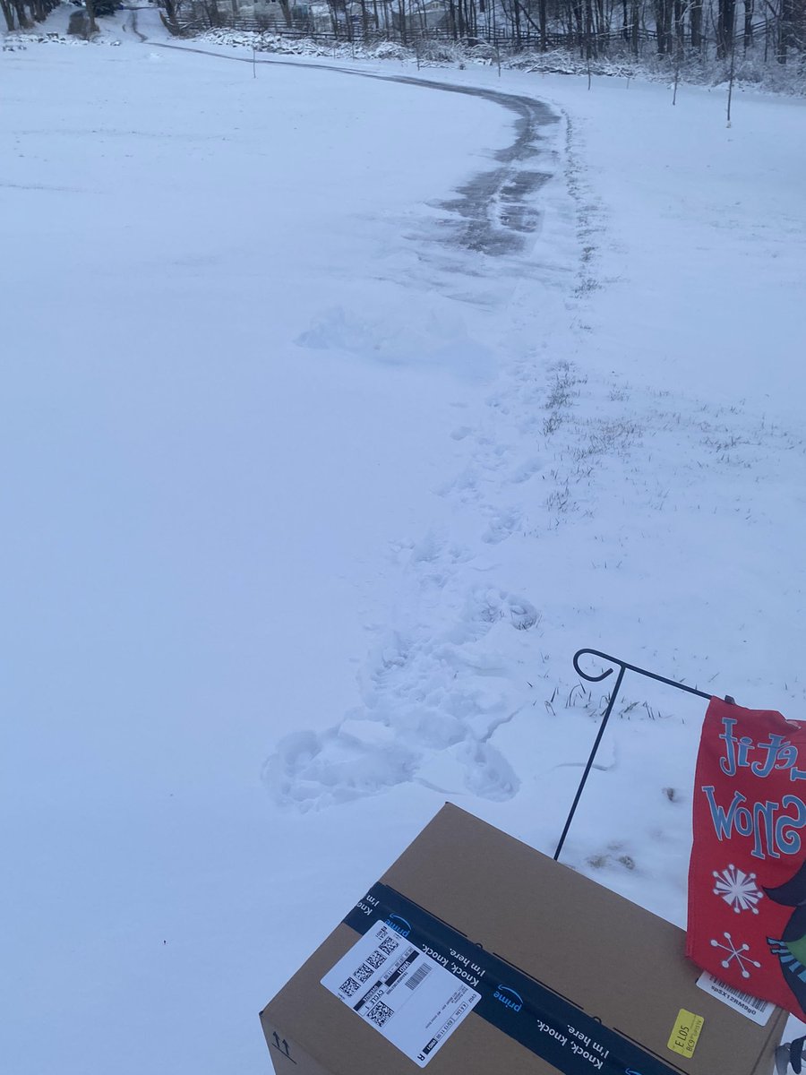 hilton7744's tweet photo. @amazon my driver walked a package through the snow in 28 degrees. #appreciationpost https://t.co/7OU7gOYtho