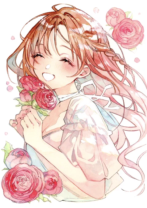 勿忘草とラナンキュラス

#透明水彩 #コピック 