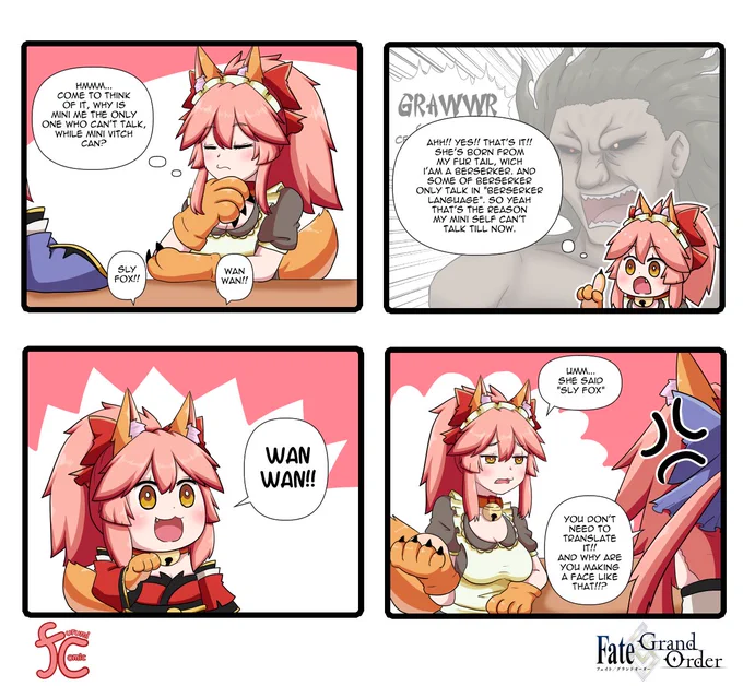 A Mini Berserker's language.
#FGO #FateGO #タマモキャット 