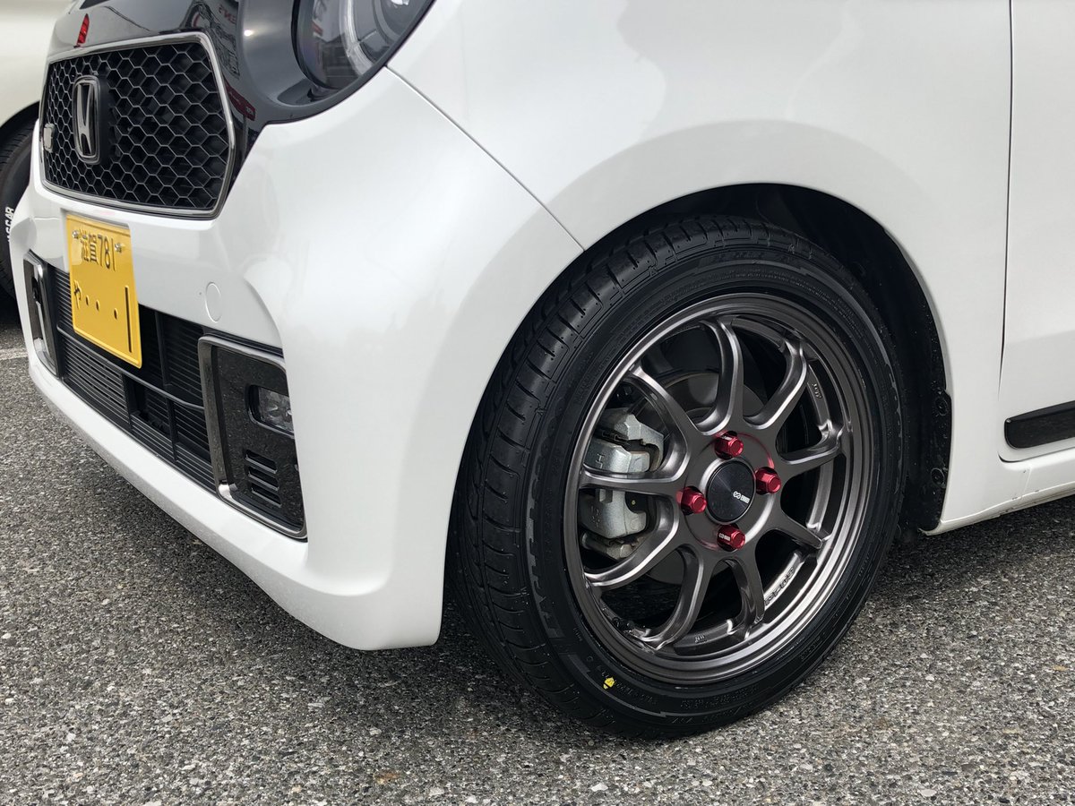 VAB_C_321's tweet photo. 【マフラー】スプーンＮ１マフラー
【車高調】tanabe   SUSTEC  PRO  ZT40
【ホイール】エンケイPF09ダークシルバー１５インチ５.０J+４５
【タイヤ】グッドイヤーイーグルLS2000ハイブリッド２　
１６５／５５Ｒ１５
【ロックナット】エンケイperformanceジュラルミンナットSET赤 https://t.co/KabbonNmHB