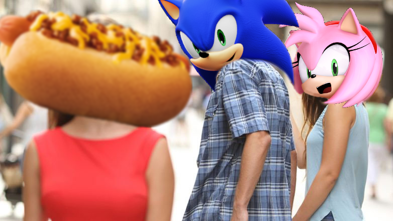 Tsukyart1's tweet image. I swear, this Sonic x Chilidog is canon. #SonicTheHedgehog #Memes #Chilidog