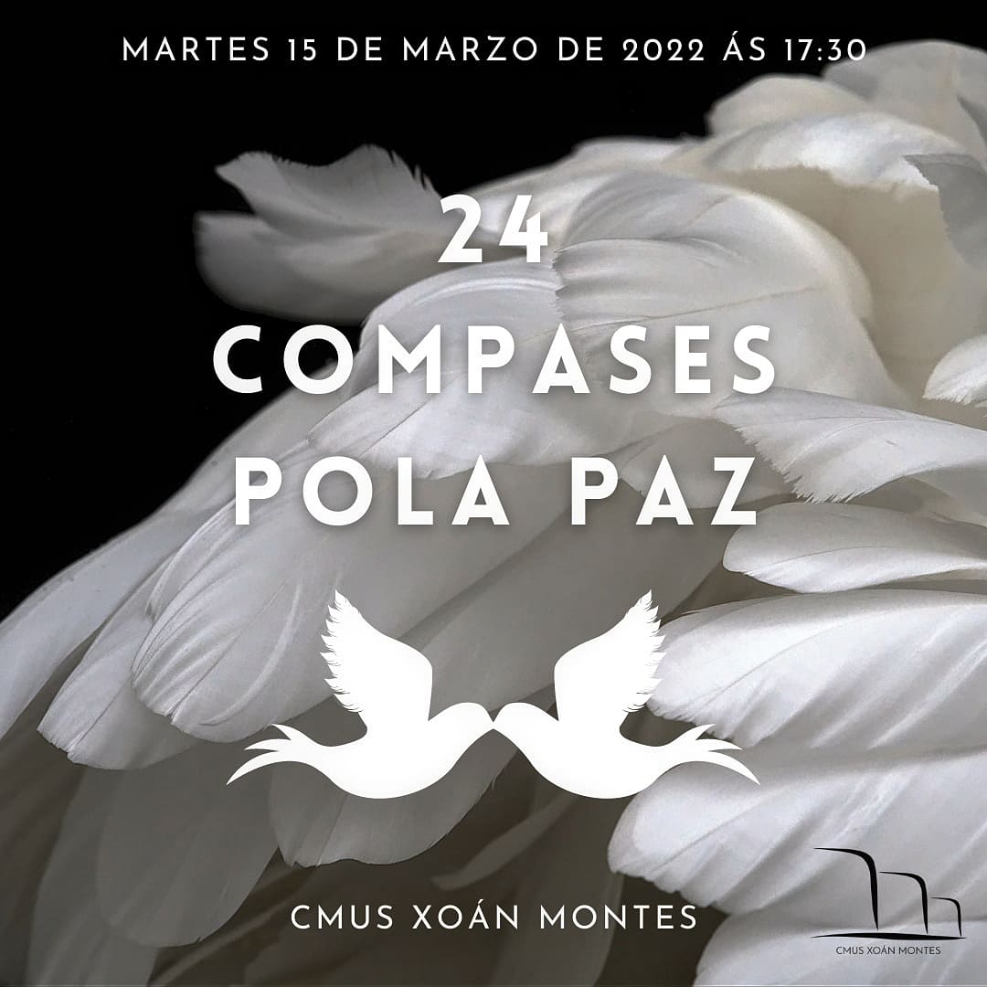 O vindeiro martes día 15 ás 17:30, sairemos ós corredores do conservatorio para facer un canto conxunto en prol da paz interpretando o «Dona nobis pacem», atribuído a Mozart.
Animádevos a participar nesta iniciativa!!
#paz
#musica
#cmusxoanmontes #cmusxoanmonteslugo