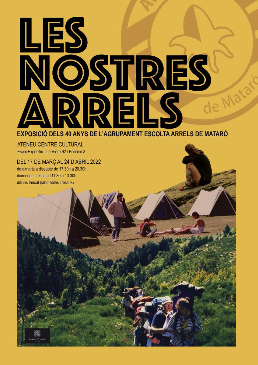 Això comença aquest dijous! "LES NOSTRES ARRELS, 40 anys de l'Agrupament Escolta Arrels de Mataró". Del 17 de març al 24 d’abril, podreu gaudir d’aquesta exposició a la <a href="/FundacioIluro/">Fundació Iluro</a> Us hi esperem!

Sempre a punt 💛🖤
