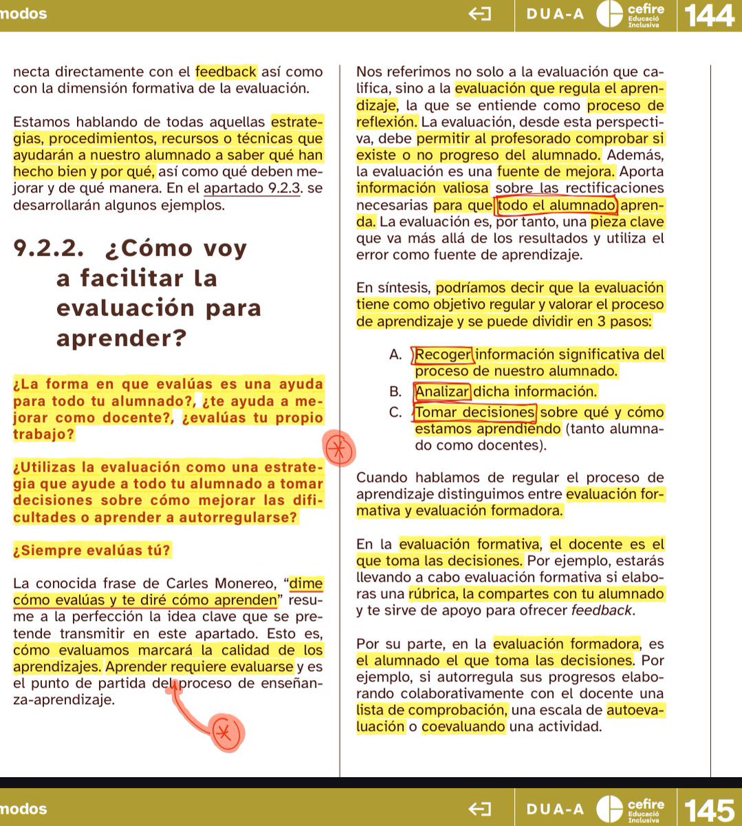 ¿Cómo voy a facilitar la evaluación para aprender? 💭 

Esto es para leer y releer una y otra y otra vez. De verdad que este documento realizado por el CEFIRE me está pareciendo de lo mejorcito de DUA 🔝 

Teoría 🔗 Práctica