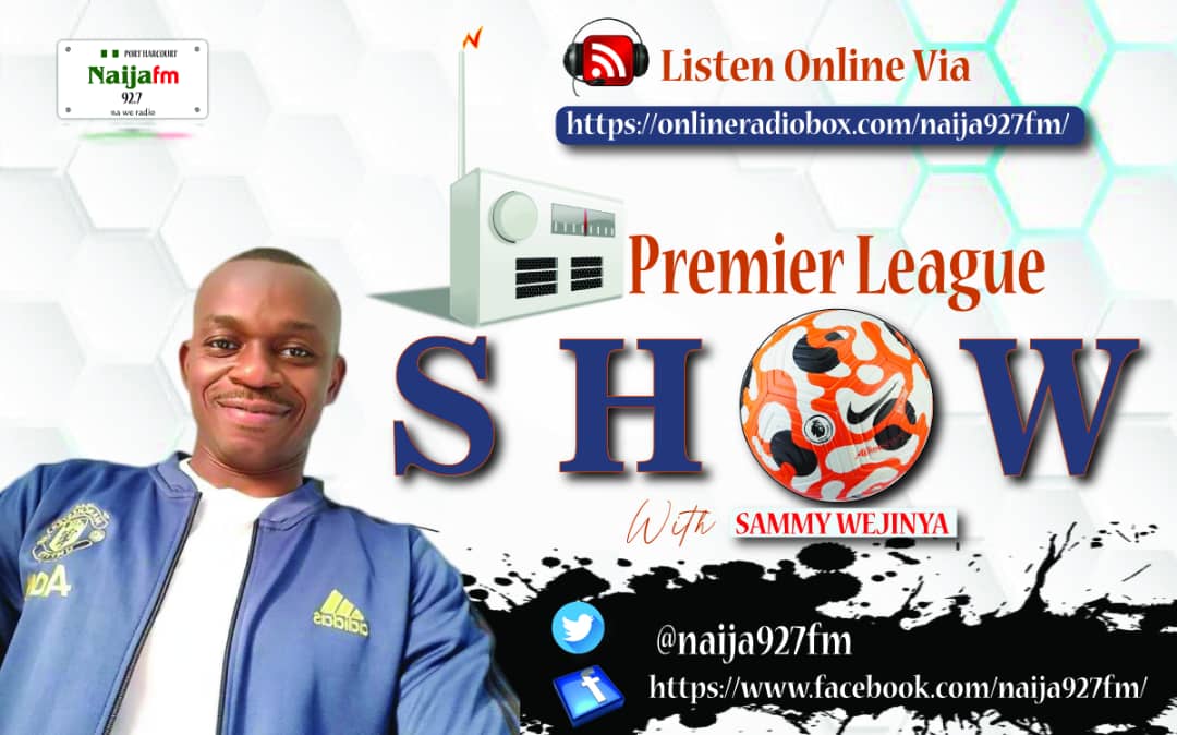 OgaSammyWejinya's tweet photo. Join @OgaSammySports and the #WiseMen for the #PLShow for inside @naija927fm from 1pm today
Plenty prizes dey to win today https://t.co/DVFtD1urg9