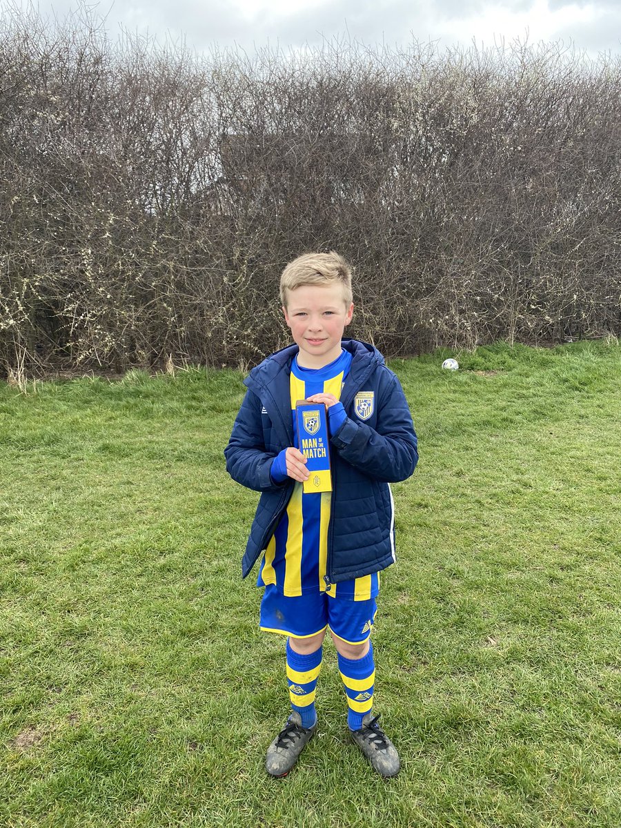 BarronsU13's tweet photo. Incredibly tight game against South Cave today. A great game to watch, deserved man of the match as well, worked tirelessly in midfield  #upthebarrons 🔵🟡 https://t.co/G7P3W8seqK