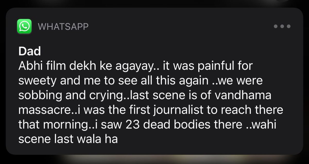 Message from my father about #TheKashmirFiles 💔