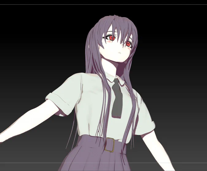 ZBrushで作ったのをレンダリングしたらアニメみたいになりました。 