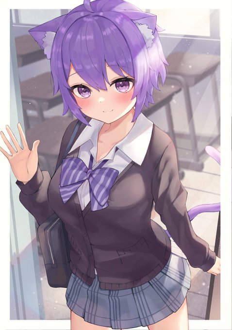 #絵かゆ 
「ごめん、待った?一緒に帰ろ」 