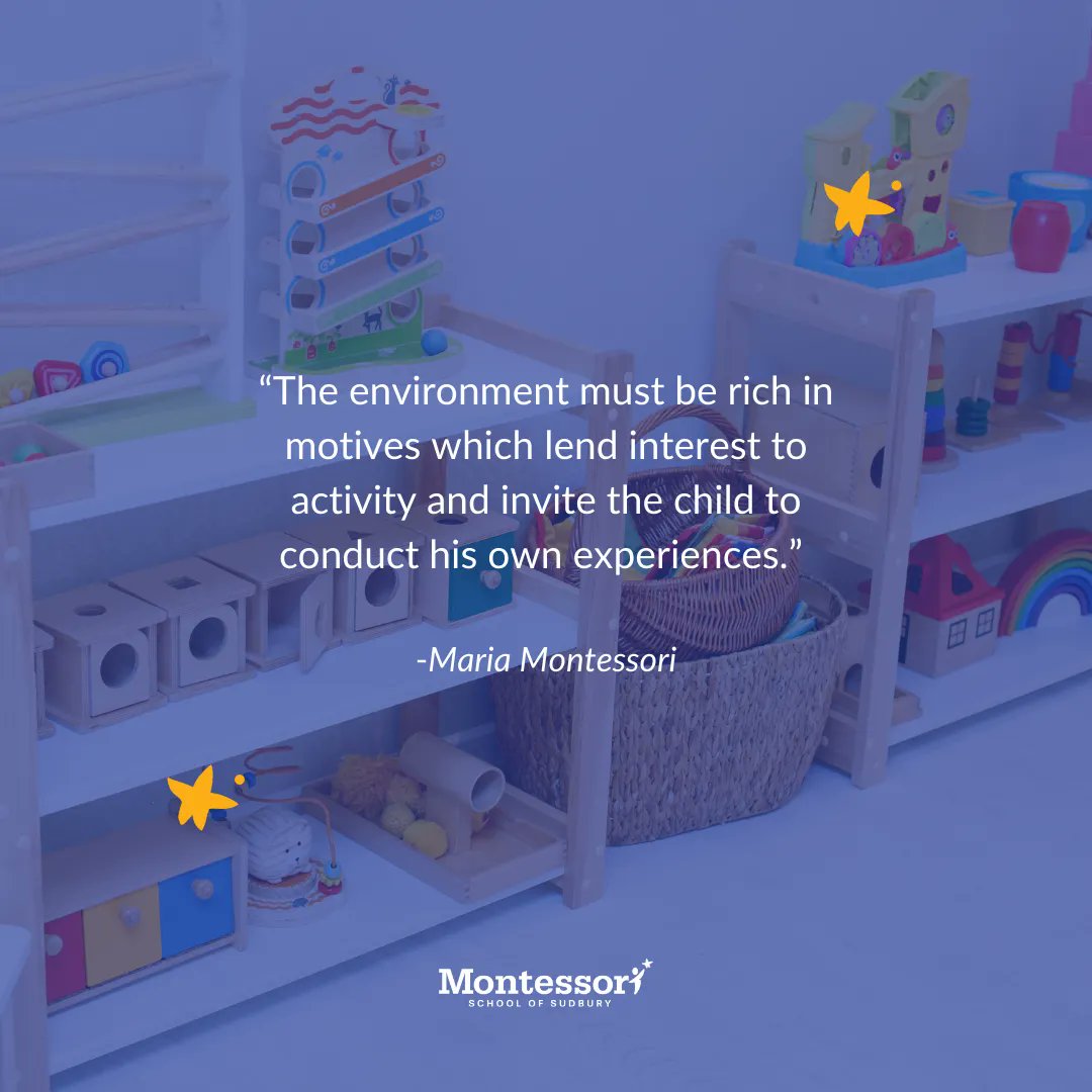 MontiSudbury's tweet photo. “The environment must be rich in motives which lend interest to activity and invite the child to conduct his own experiences.” 
- Maria Montessori
 
#Montessori #MontessoriSudbury #EarlyChildhoodEducation #MariaMontessoriQuote https://t.co/aWckt1Vek9