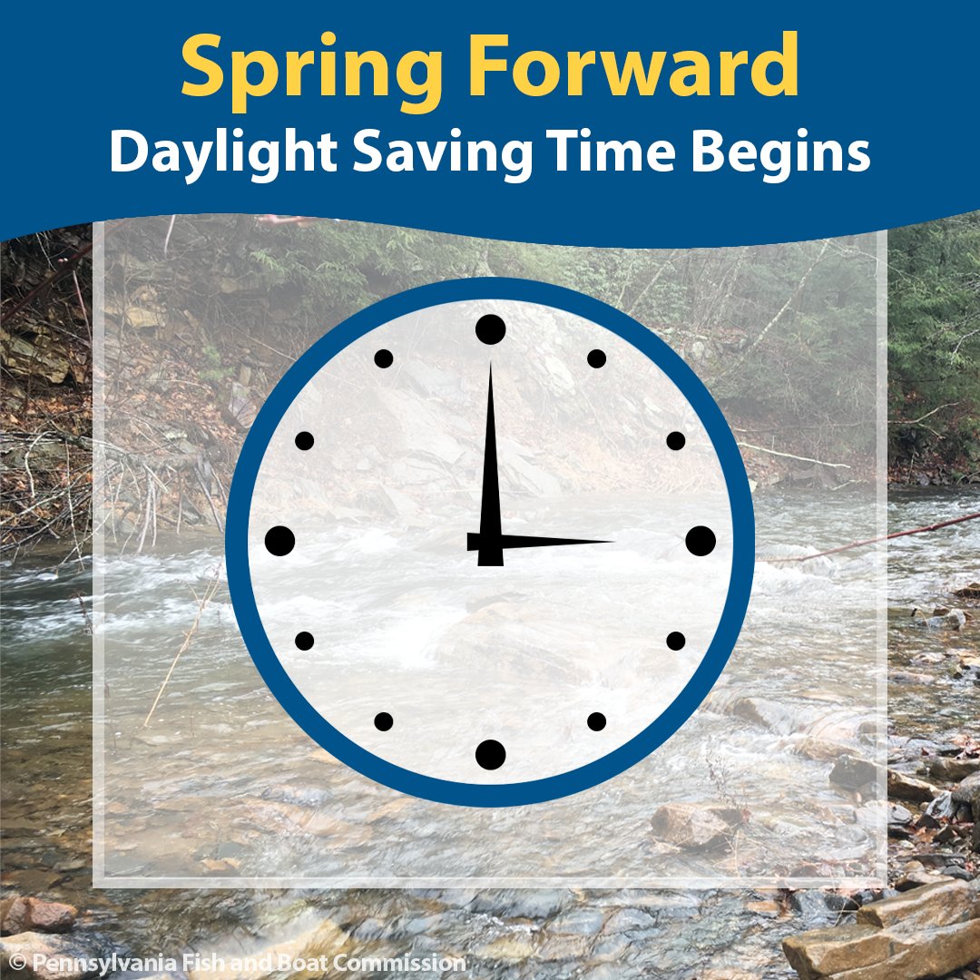 pafishandboat's tweet image. Did you remember to set your clocks ahead? Daylight Saving Time started on Sunday, giving us another hour of afternoon sunlight.

Buy your fishing licenses and launch permits now to make use of the extra hour: huntfish.pa.gov

#Pennsylvania #PaFishing #PaBoating #outdoors
