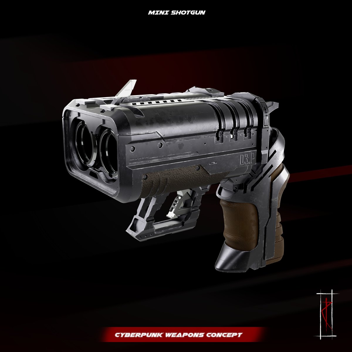 RedaIfanguer's tweet photo. GM! This was fun to make, a cyberpunk weapons concept art - mini shotgun 3D concept
#NFTs #Solana https://t.co/bj4QrYYhqs