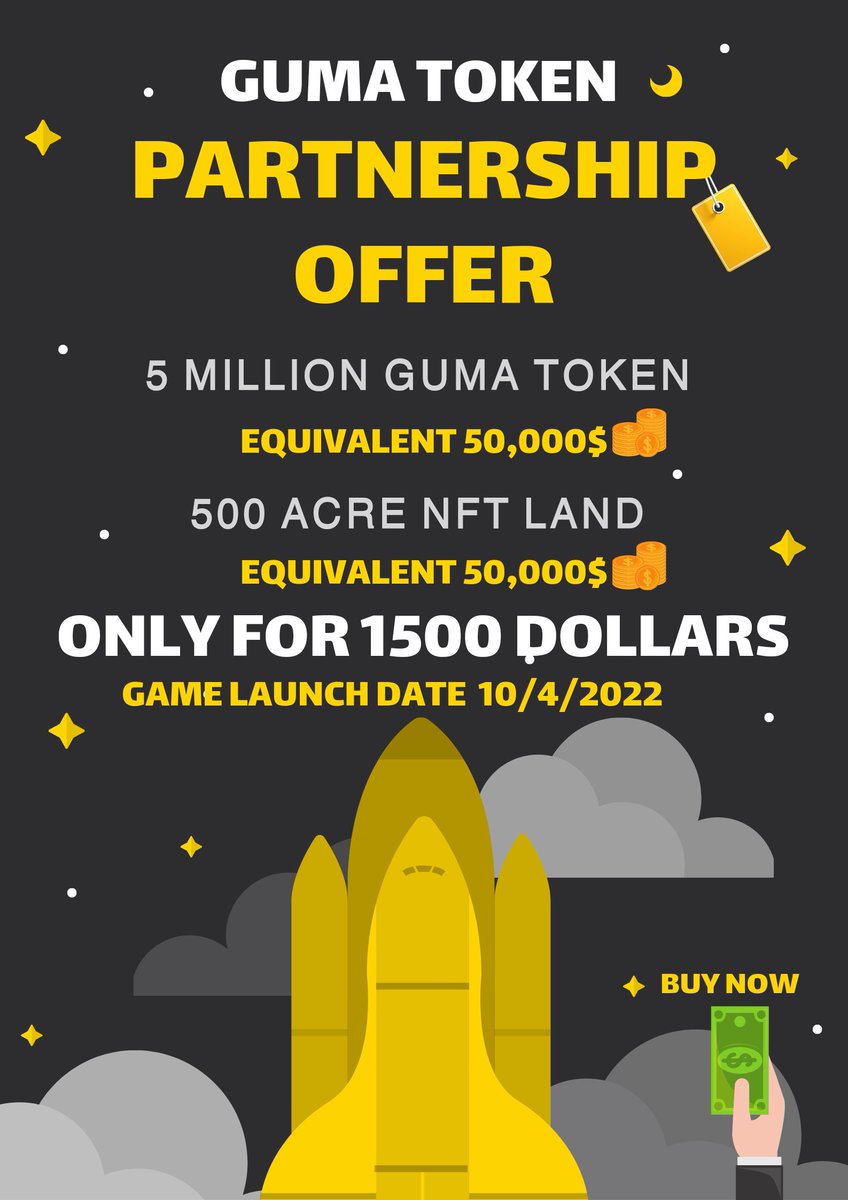 ♨️ Partnership Offer ♨️

Buy now GUMA and ACRE NFT lands

5 million GUMA Token
Equivalent 50k$

500 ACRE NFT Land
Equivalent 50k$

Buy now for: 1500$

Buy from: t.me/gumarabictoken

Offer valid for 10 users

#Crypto #NFTs #ETH #blockchain #cryptocurrency #Solana #btc #BNB