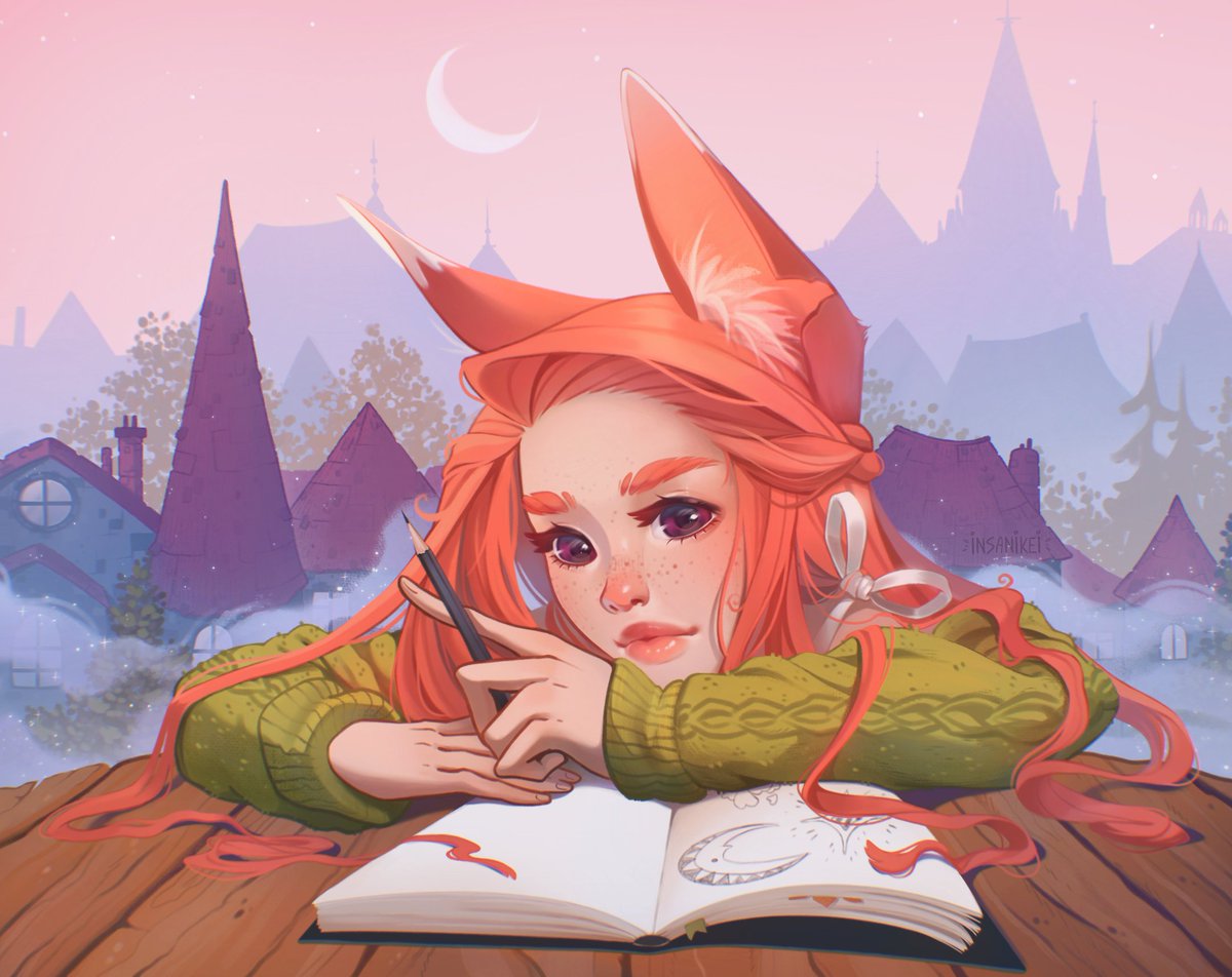 ✨🦊✨
Let's start this page traditionally with my oc Kate

#art #illustration