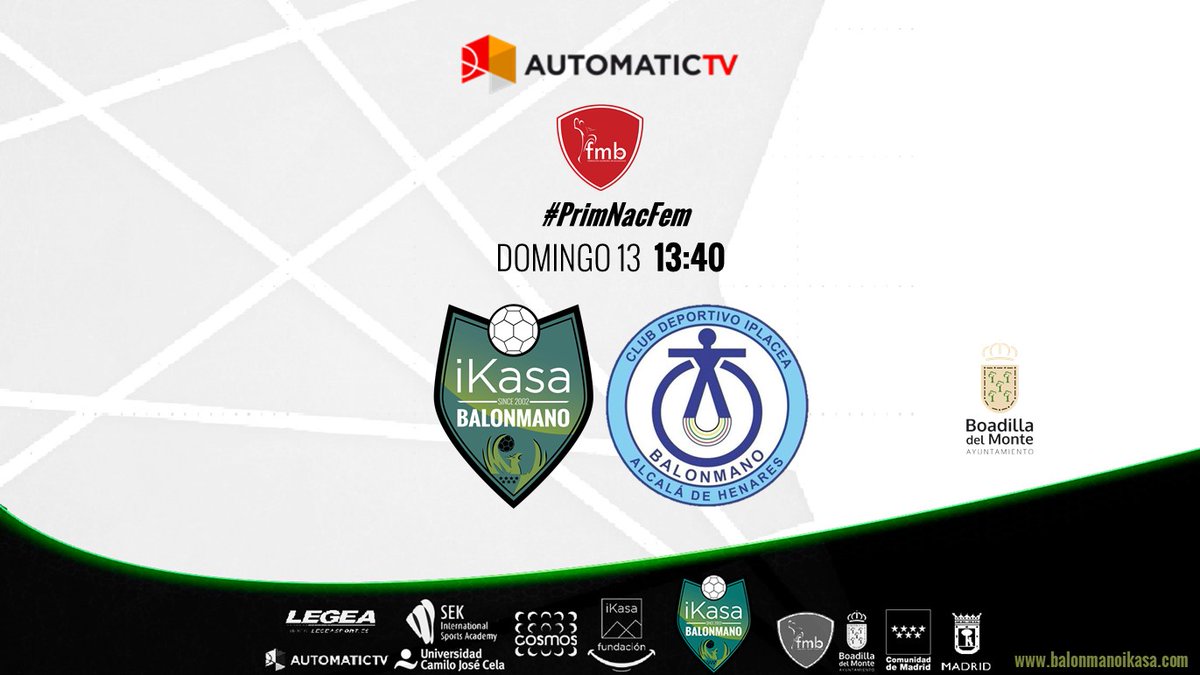 balonmanoikasa's tweet photo. 🟩#PrimNacFem @fedmadridbm
ᴍᴀᴛᴄʜ ᴅᴀʏ 13.40h
@ATVspain
@balonmanoikasa 🆚 @CDIplacea
🆂🆃🆁🅴🅰🅼🅸🅽🅶
📺▶️https://t.co/ghFv1XPMGr https://t.co/OdLpsr0CNb