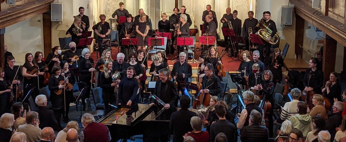 DubOrchPlayers's tweet photo. Wonderful to be back playing to a full audience after two years. 

Joined by our two fantastic soloists #SíneadFarrell flute and @PeterReganPiano.

Conductor @synnottandrew 

#DublinOrchestralPlayers https://t.co/9VZIP3Ym3q
